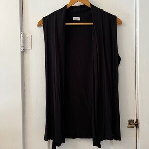 Loanna Black sleeveless cardigan, shrug vest, Sz L, lightweight